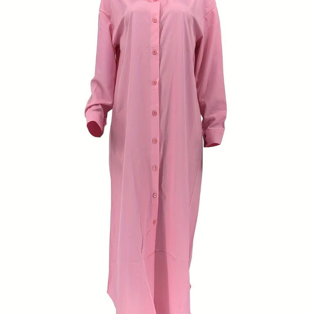 Y2K Passion Chic Button Down Classic Shirt Dress - Picture 9 of 14